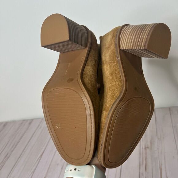 Lucky Brand Jicole Brown Suede Slip On Heeled Boots New Condition Size 8.5 - Picture 8 of 9